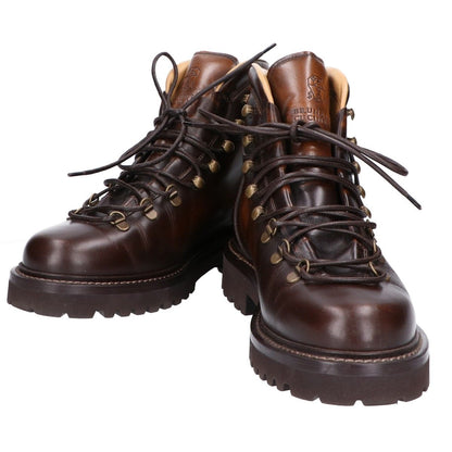 Brunello Cucinelli Brown Cafe Calfskin Lace Up Mountain Boots