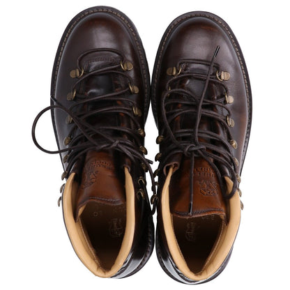 Brunello Cucinelli Brown Cafe Calfskin Lace Up Mountain Boots — view 5