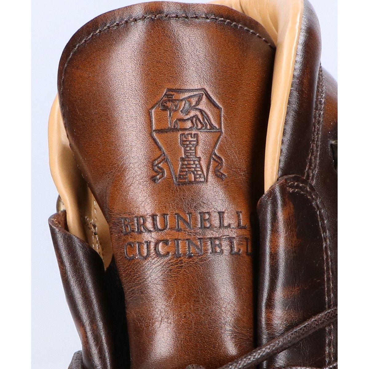 Brunello Cucinelli Brown Cafe Calfskin Lace Up Mountain Boots — view 8