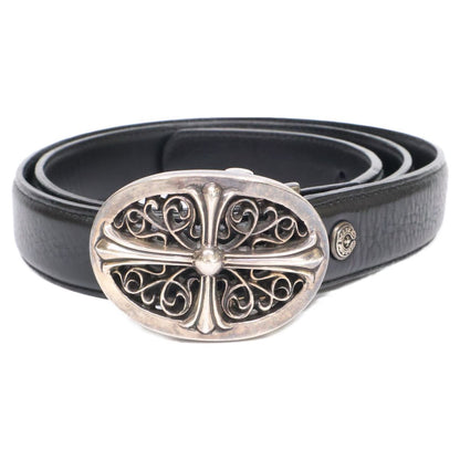 Chrome Hearts Classic Oval Cross Buckle Horse Shoe Rivet Leather
