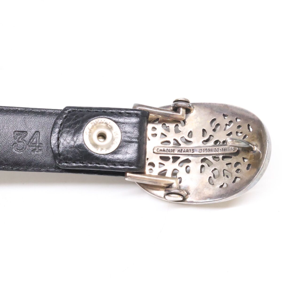 Chrome Hearts Classic Oval Cross Buckle Horse Shoe Rivet Leather — view 5