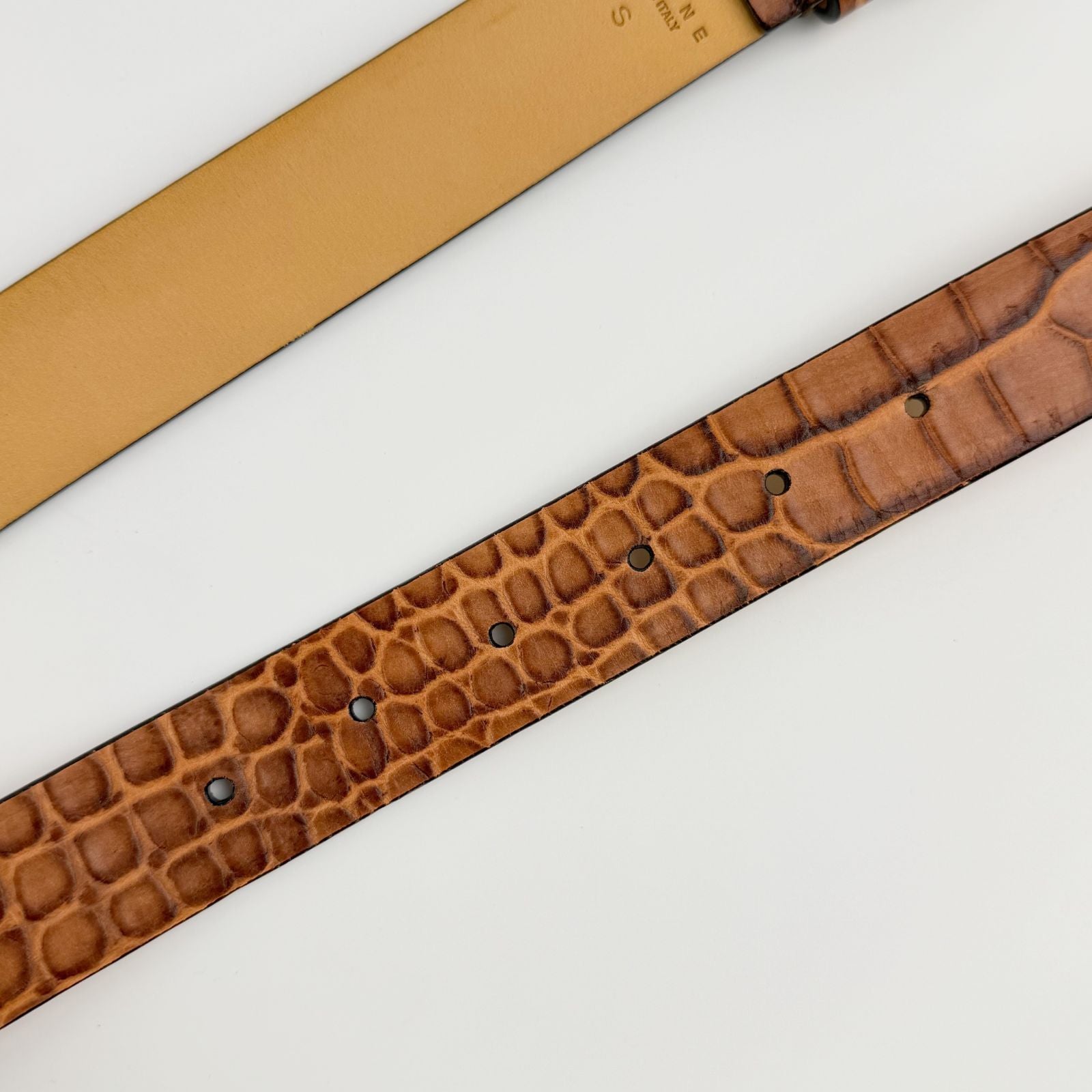 Celine Belt Leather Brown Silver Vintage — view 6