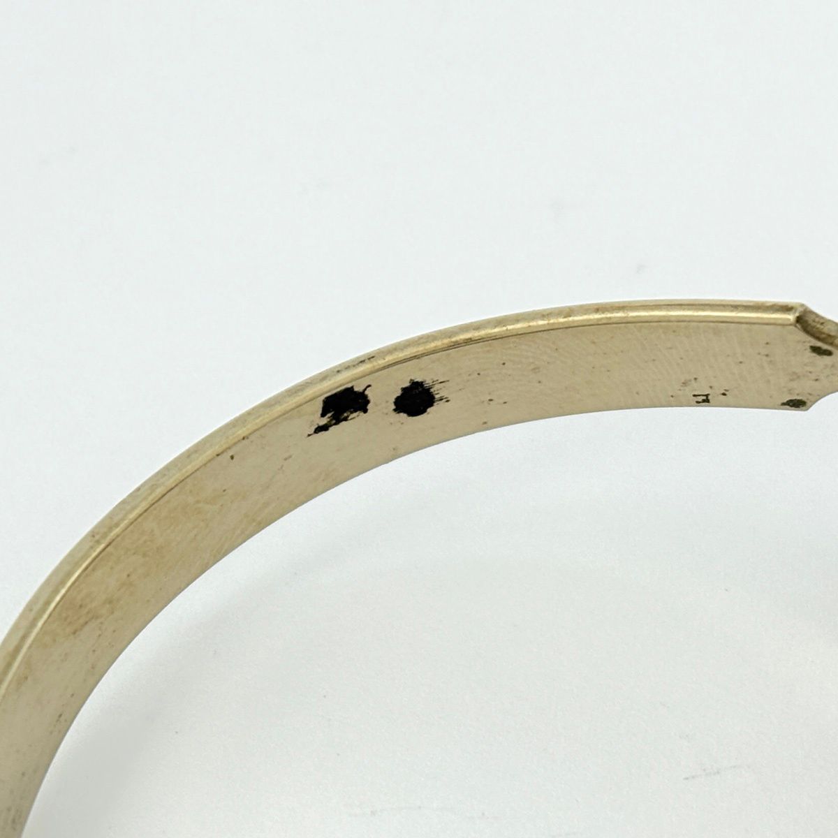 Chanel CC Logo Rhinestone Bangle Silver Plated Bracelet — view 5