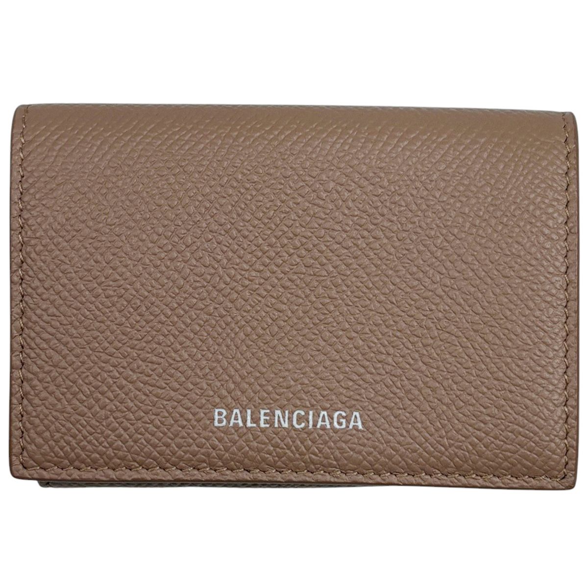 Balenciaga Logo Compact Wallet Everyday Trifold Leather Pink