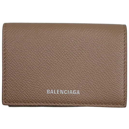 Balenciaga Logo Compact Wallet Everyday Trifold Leather Pink