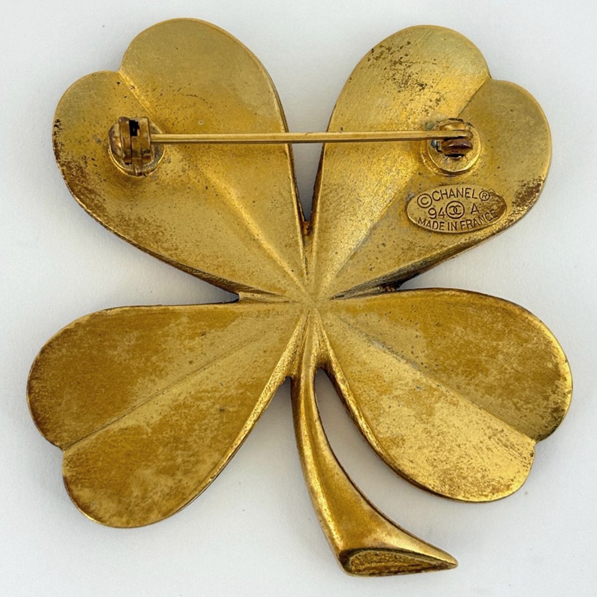 Chanel CC Logo Brooch Clover Gold Plated — view 2
