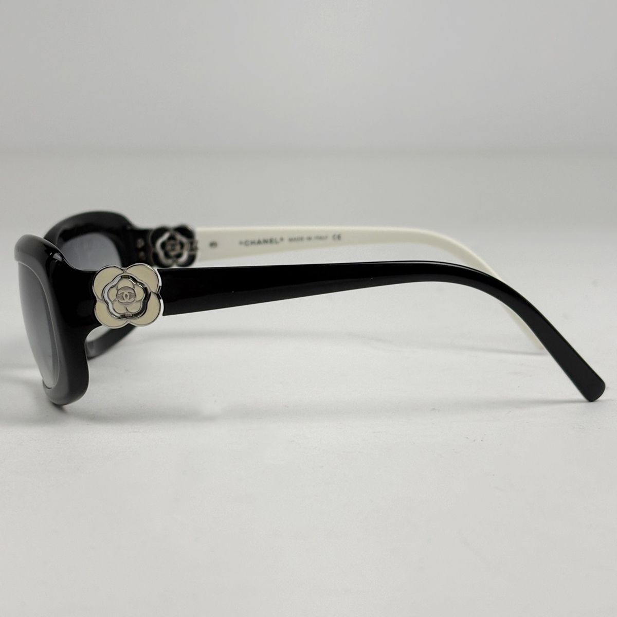 Chanel Camellia Sunglasses CC Logo Acetate Black Eyewear — view 2