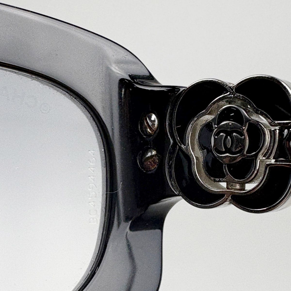 Chanel Camellia Sunglasses CC Logo Acetate Black Eyewear — view 5