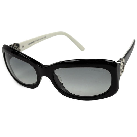 Chanel Camellia Sunglasses CC Logo Acetate Black Eyewear