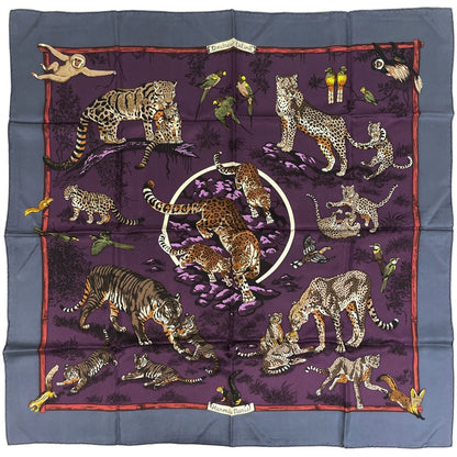 Hermes Carre 90 Tendresse Feline Wild Kindness Scarf Silk