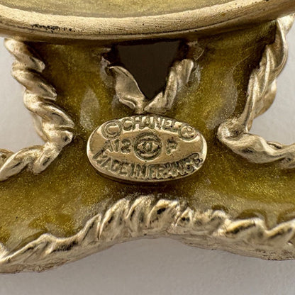 Chanel CC Logo Rhinestone Ring Gold Plated — view 6