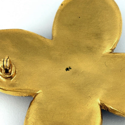 Chanel CC Logo Color Stone Brooch Gold Plated — view 4