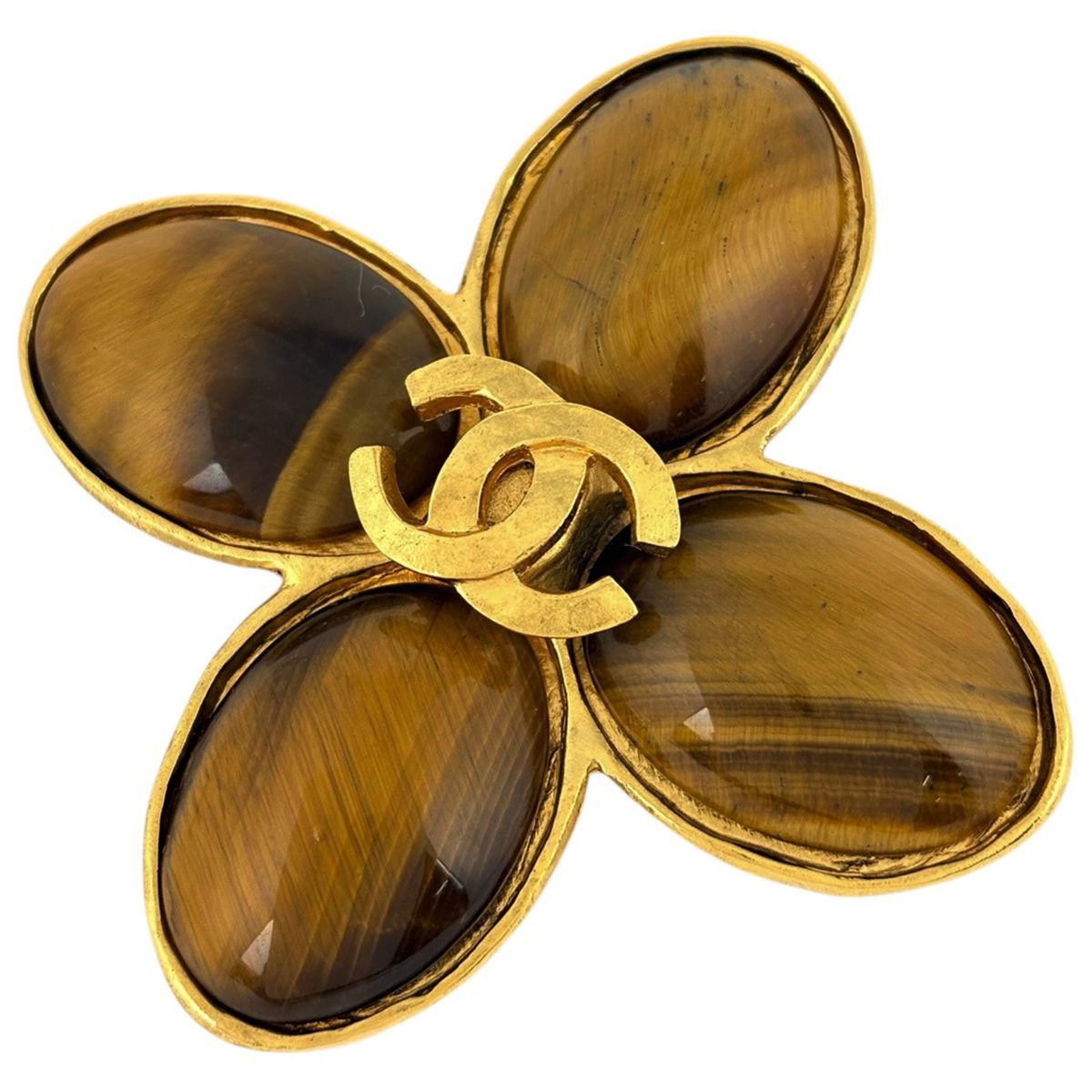 Chanel CC Logo Color Stone Brooch Gold Plated