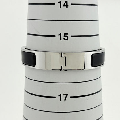 Hermes Clic Enamel Bracelet Clac Bangle Metal Silver Black — view 6