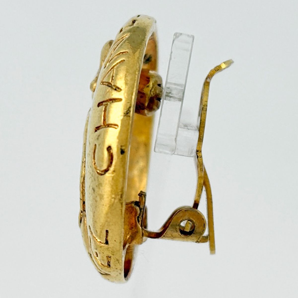 Chanel Logo Round Earrings Mademoiselle Gold Plated — view 2