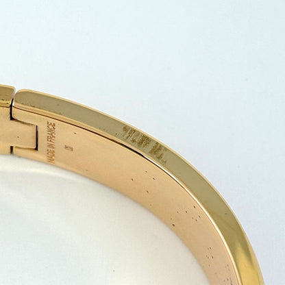 Hermes Clic Enamel Bracelet Clac Bangle Gold Plated Pink — view 5
