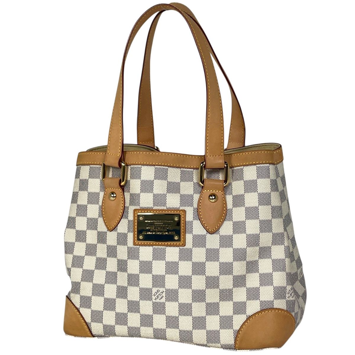 Louis Vuitton Hampstead PM Shoulder Handbag Damier Azur White