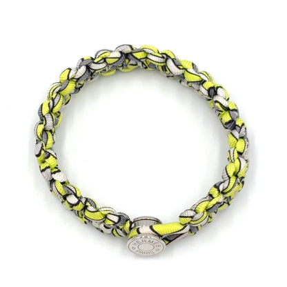 Hermes Series Kid Silk Metal Yellow Gray White Bracelet Silver — view 3