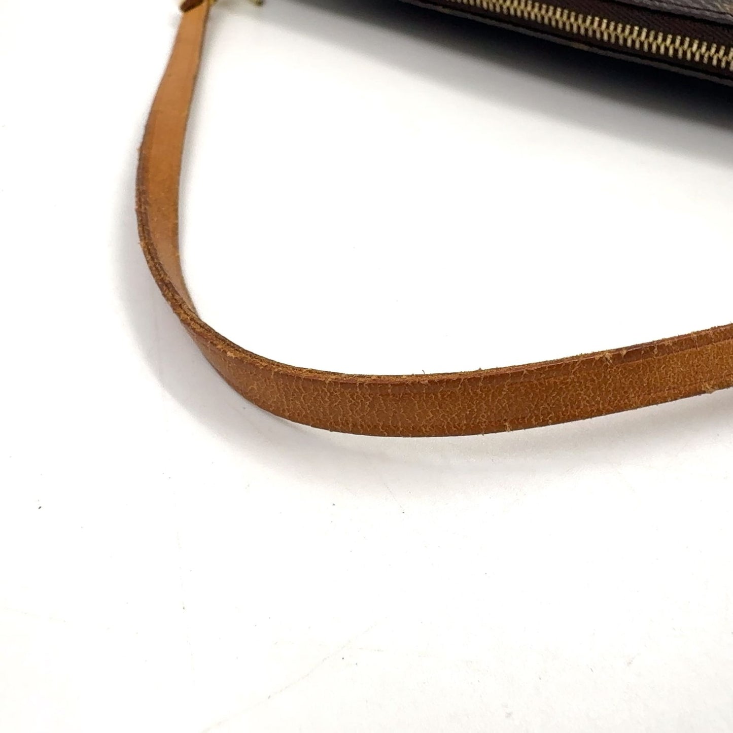 Louis Vuitton Pochette Monogram Leather Brown Light Handbag Gold — view 6