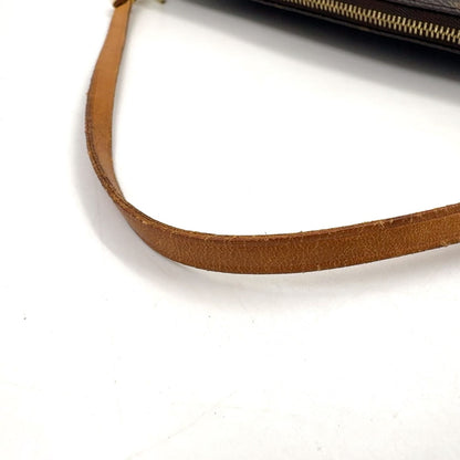 Louis Vuitton Pochette Monogram Leather Brown Light Handbag Gold — view 6
