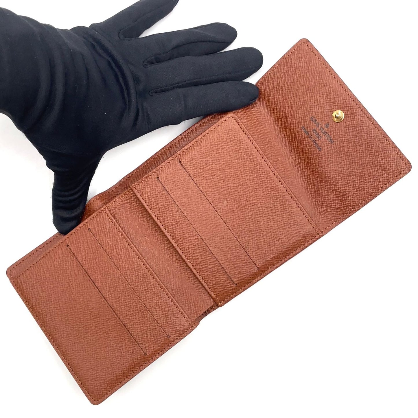 Louis Vuitton Porte Monet Billets Cult Cles Monogram Leather Brown Trifold — view 3