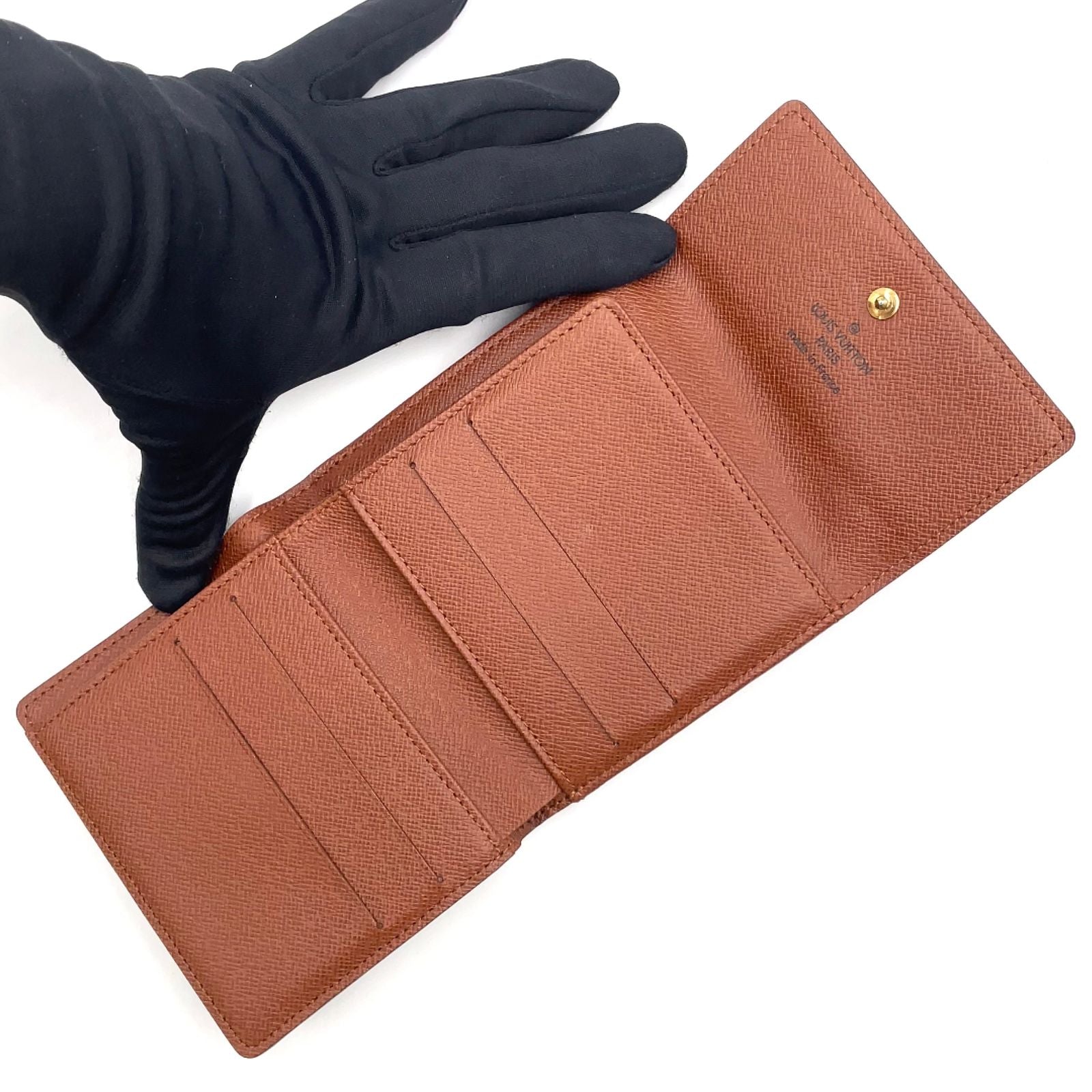 Louis Vuitton Porte Monet Billets Cult Cles Monogram Leather Brown Trifold — view 3