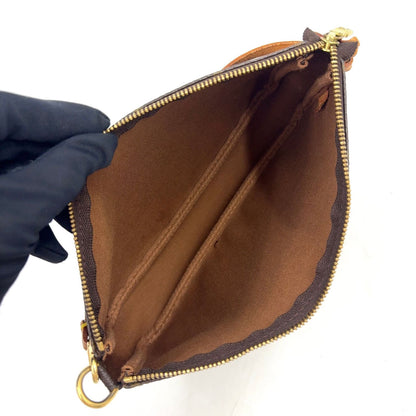 Louis Vuitton Pochette Monogram Leather Brown Light Handbag Gold — view 3