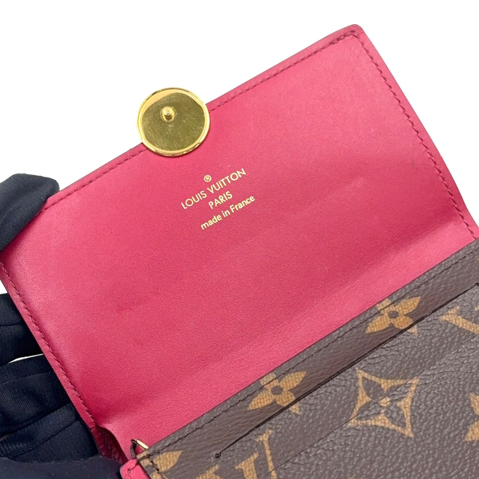 Louis Vuitton Portefeuille Floral Monogram Compact Leather Pink Purple Brown — view 9