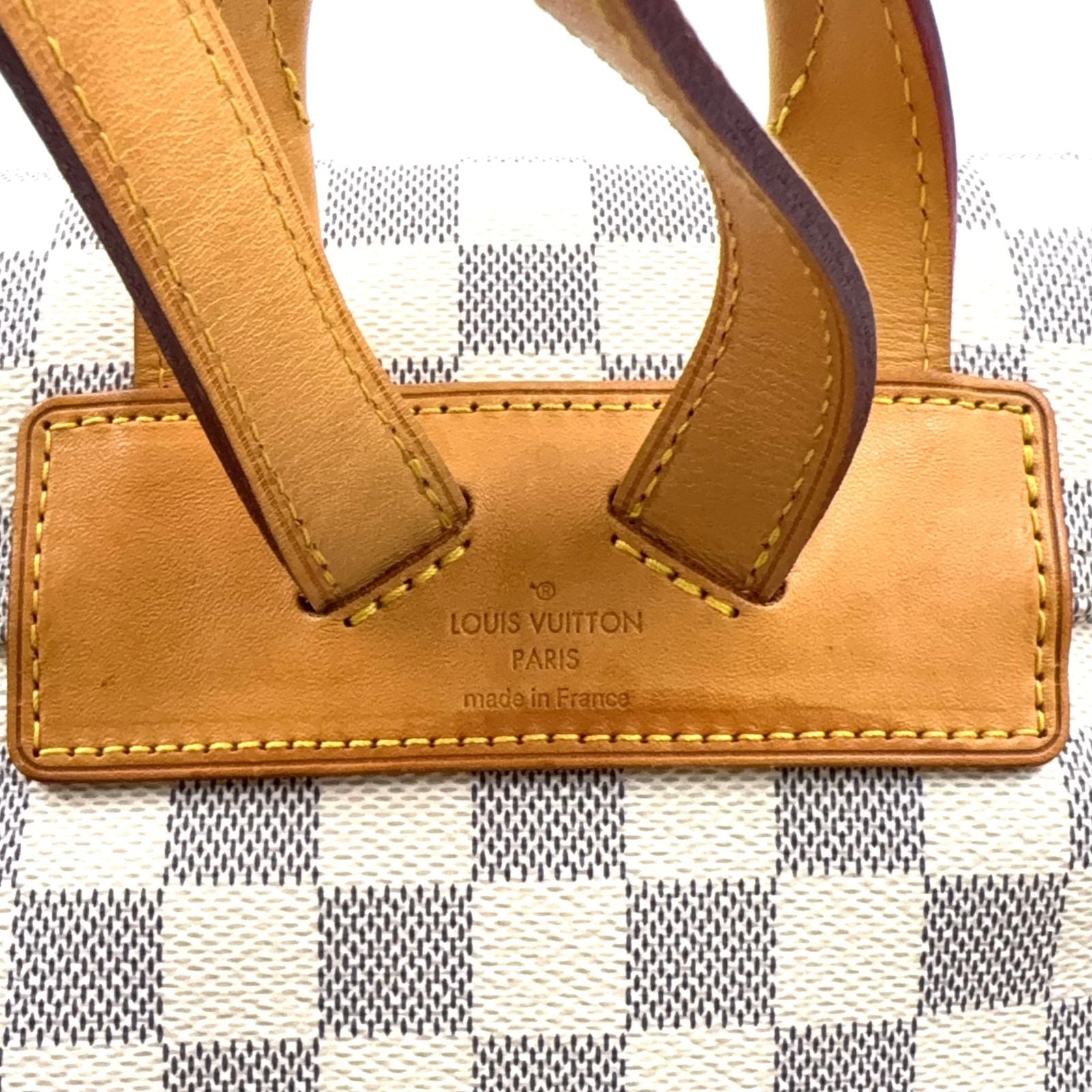 Louis Vuitton Sperone Damier Azur Leather White Light Brown Backpack Gold — view 4