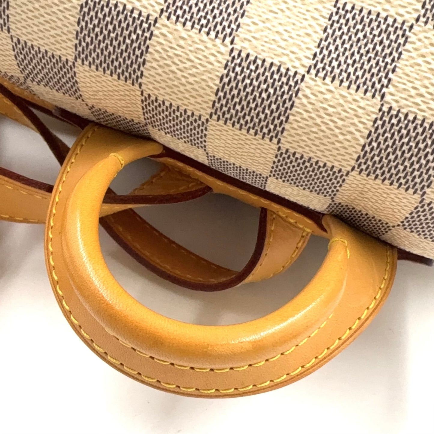 Louis Vuitton Sperone Damier Azur Leather White Light Brown Backpack Gold — view 6