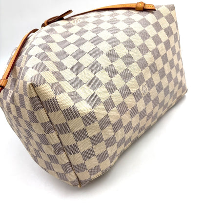 Louis Vuitton Sperone Damier Azur Leather White Light Brown Backpack Gold — view 5