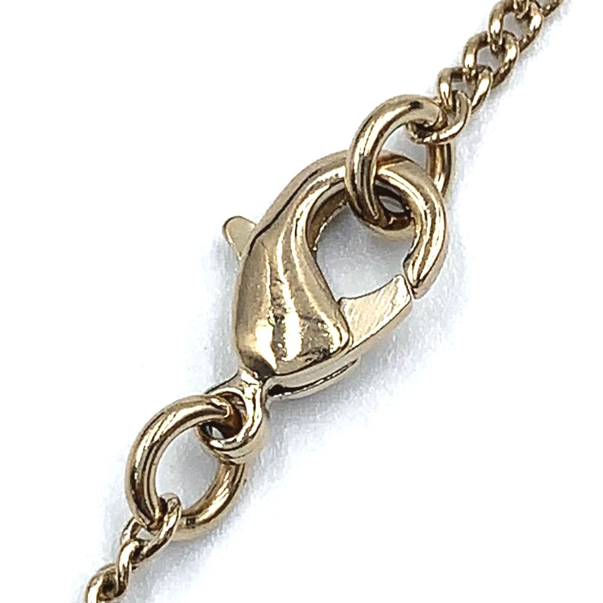 Chanel CC Logo Rhinestone Metal Color Stone Clear Gold Necklace — view 5