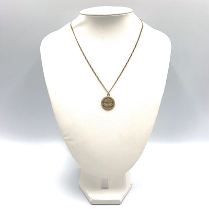 Chanel CC Logo Rhinestone Metal Color Stone Clear Gold Necklace — view 8