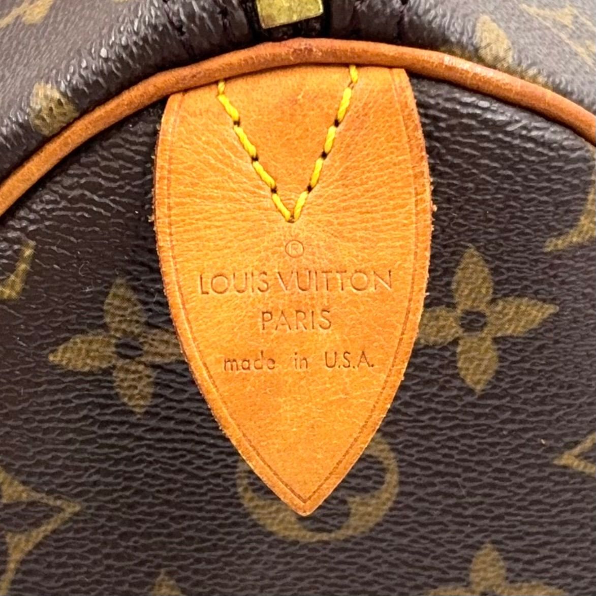 Louis Vuitton Speedy 35 Monogram Leather Brown Handbag Gold — view 4