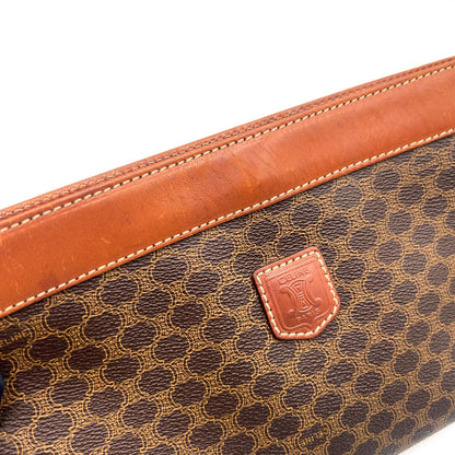 Celine Macadam Leather Brown Light Clutch Gold — view 8
