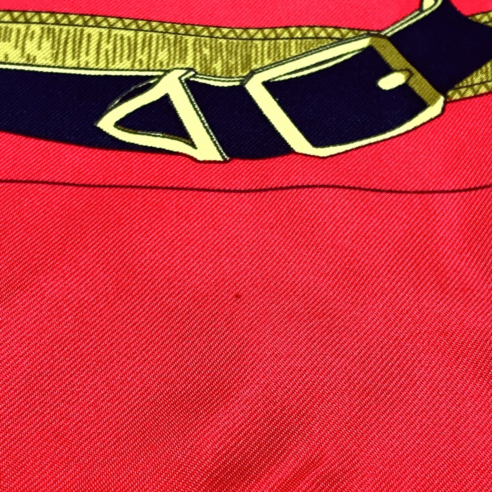 Hermes Carre 90 Apron Dole Non Repair Available Silk Yellow Navy Red Scarf — view 8