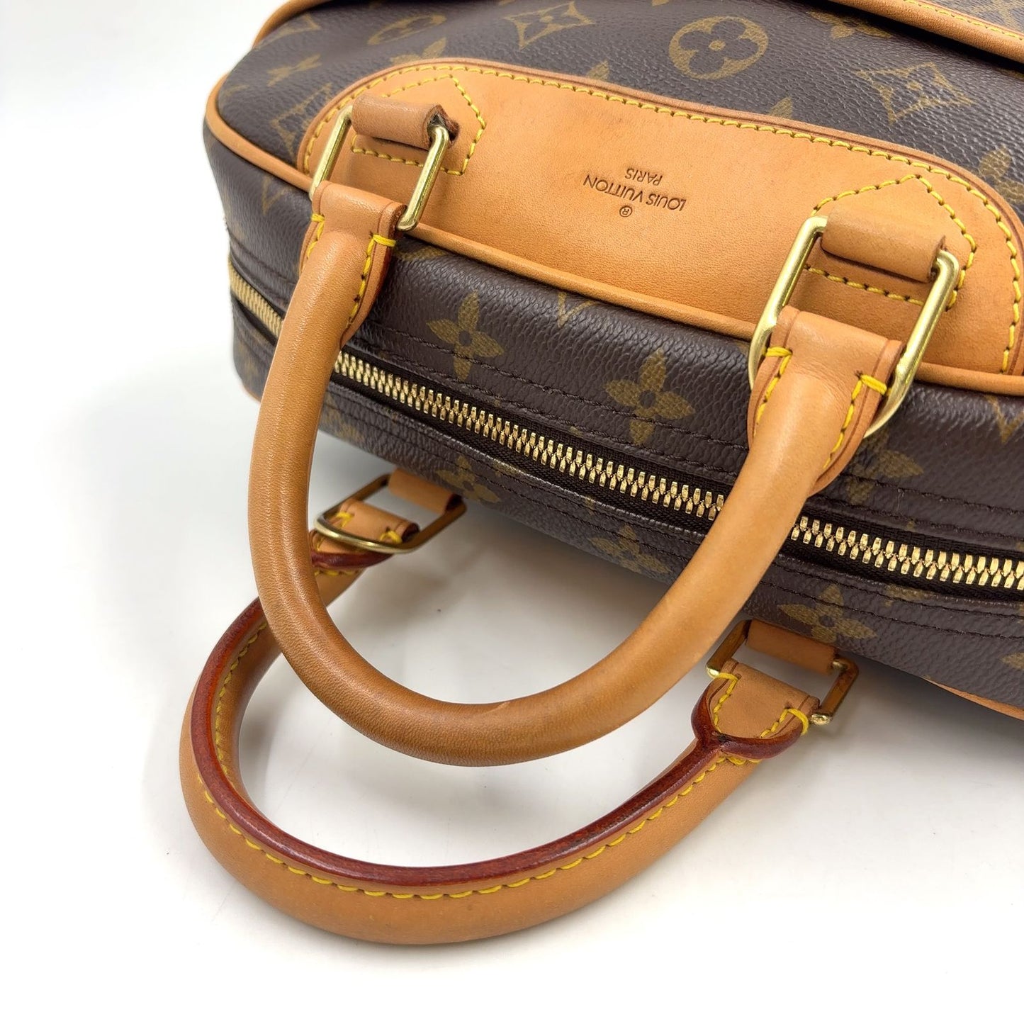 Louis Vuitton Monogram Leather Brown Light Handbag Gold — view 6
