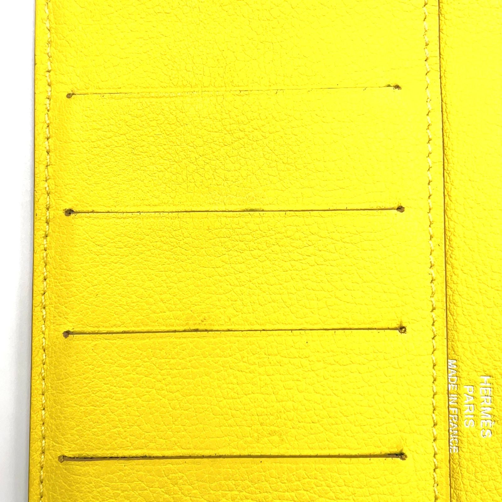 Hermes Citizen Twill Long Combine Silk Color Yellow Green Wallet Silver — view 8