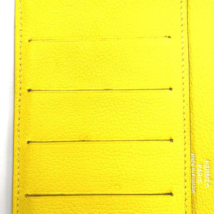 Hermes Citizen Twill Long Combine Silk Color Yellow Green Wallet Silver — view 8