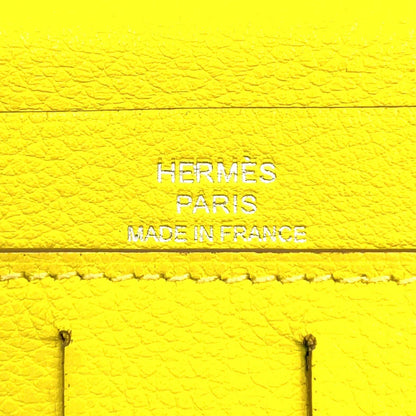 Hermes Citizen Twill Long Combine Silk Color Yellow Green Wallet Silver — view 4