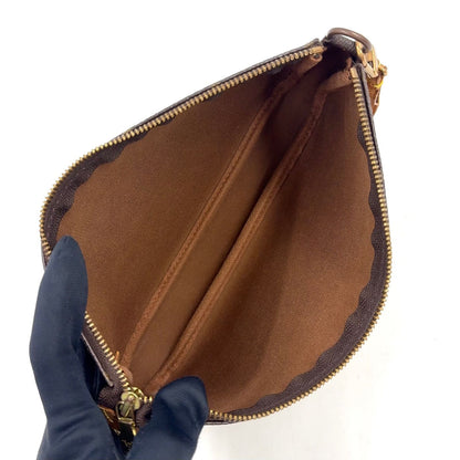 Louis Vuitton Pochette Monogram Leather Brown Light Handbag Gold — view 3