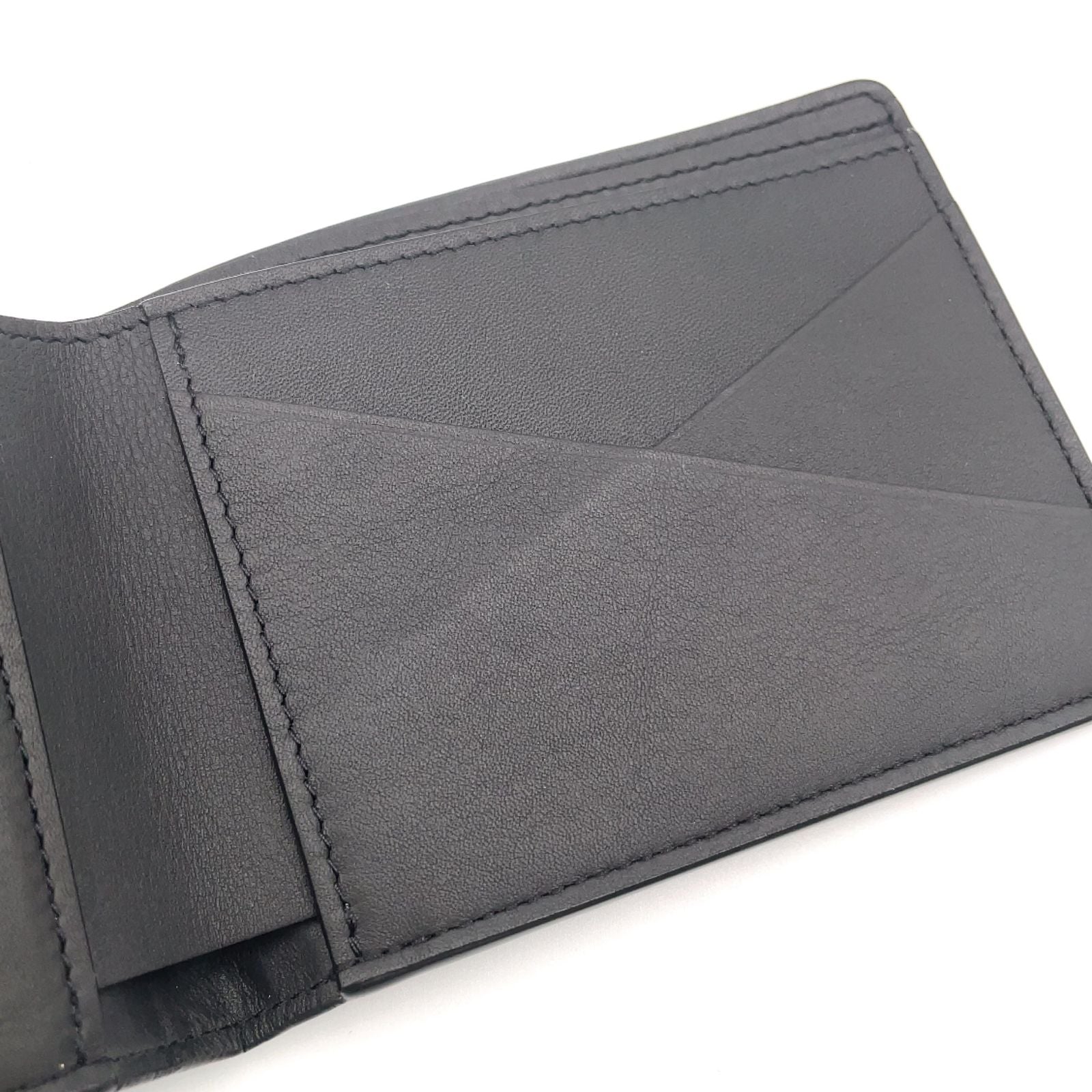 Louis Vuitton Portefeuille Multiple Initial Leather Black Bifold Wallet — view 5