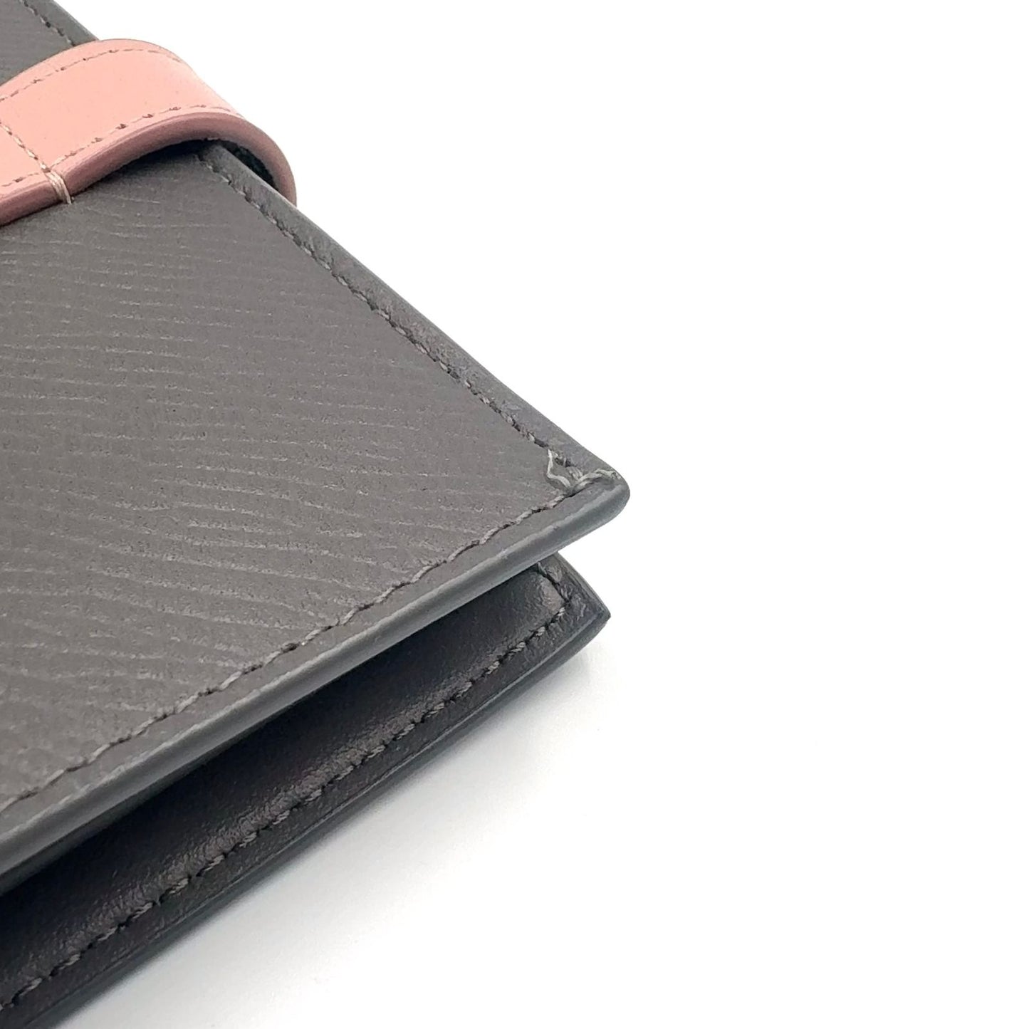 Celine Strap Leather Gray Light Pink Wallet Gold — view 8