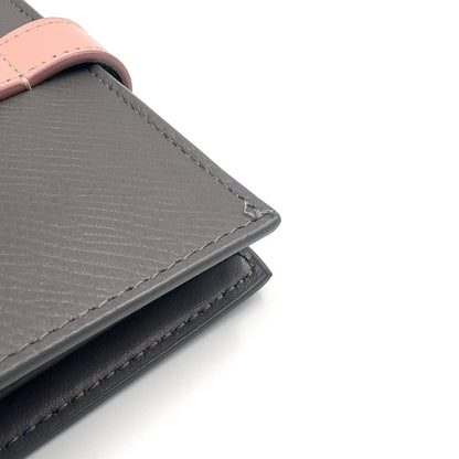 Celine Strap Leather Gray Light Pink Wallet Gold — view 8