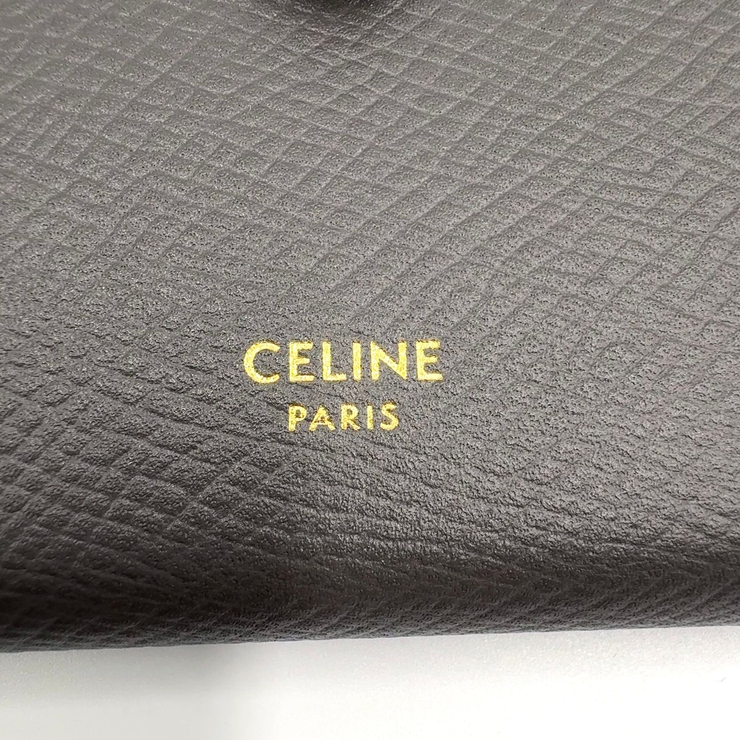 Celine Strap Leather Gray Light Pink Wallet Gold — view 4