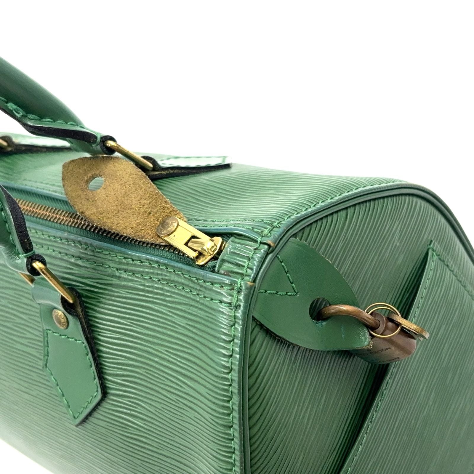 Louis Vuitton Speedy 25 Epi Borneo Green Leather Handbag Gold — view 7
