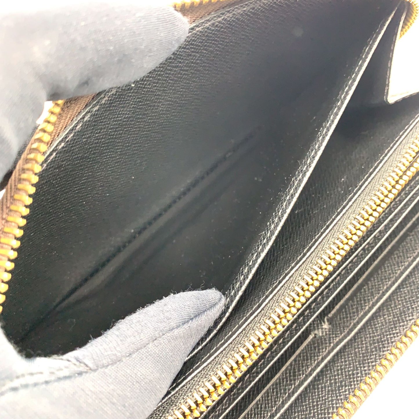Louis Vuitton Zippy Wallet Monogram Giant Leather Dark Brown Light Round Gold — view 7