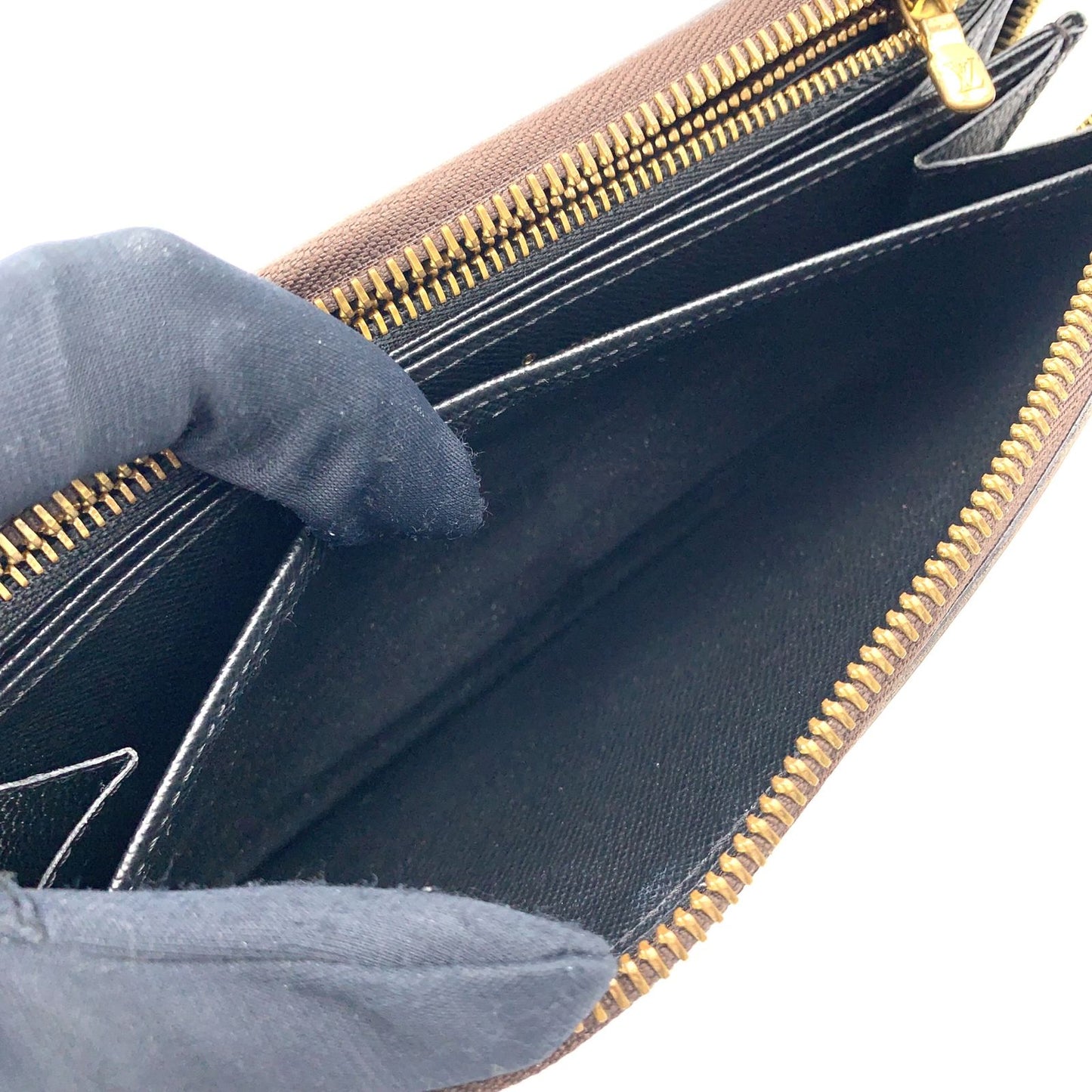 Louis Vuitton Zippy Wallet Monogram Giant Leather Dark Brown Light Round Gold — view 6