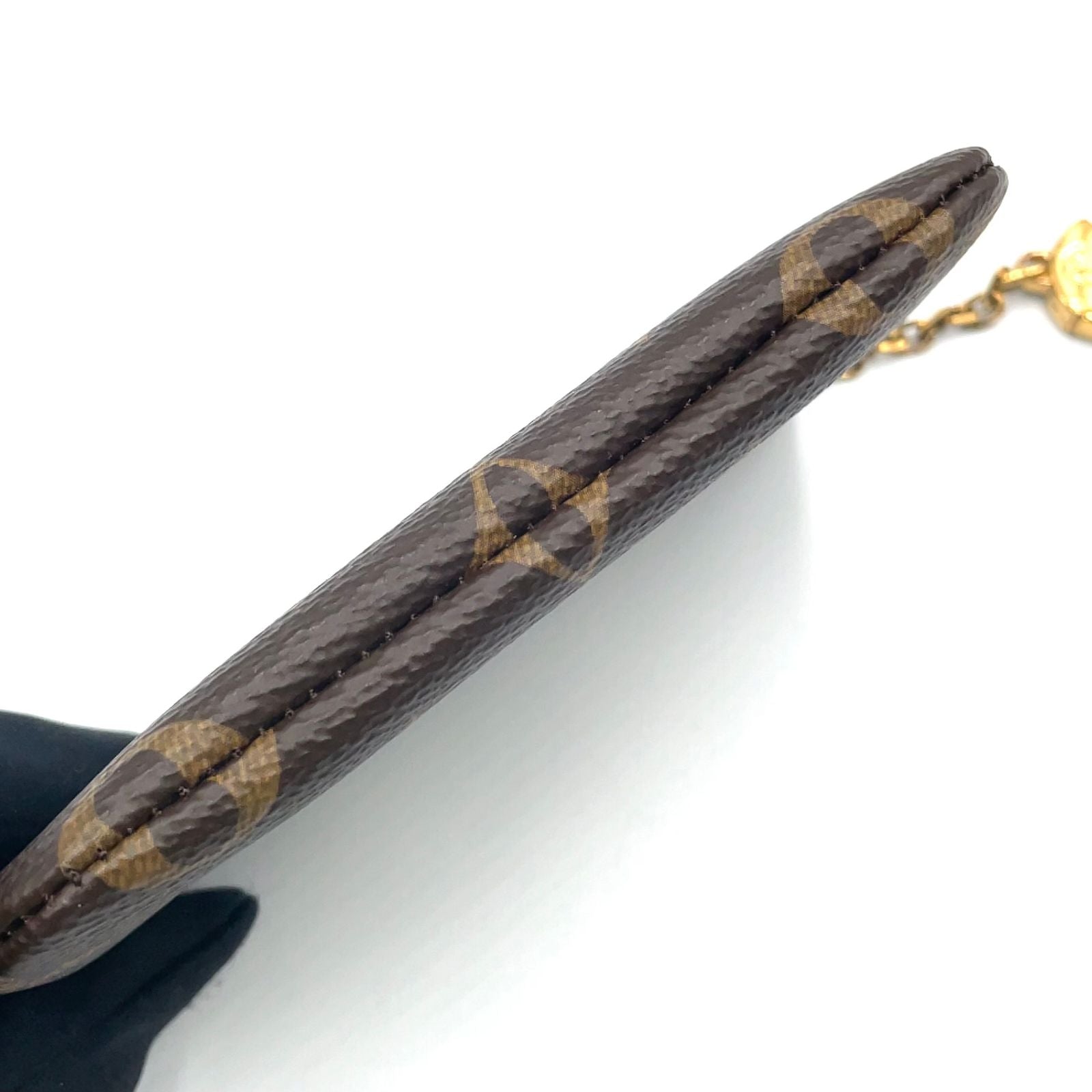 Louis Vuitton Pochette Cles Monogram Brown Coin Case Gold — view 6