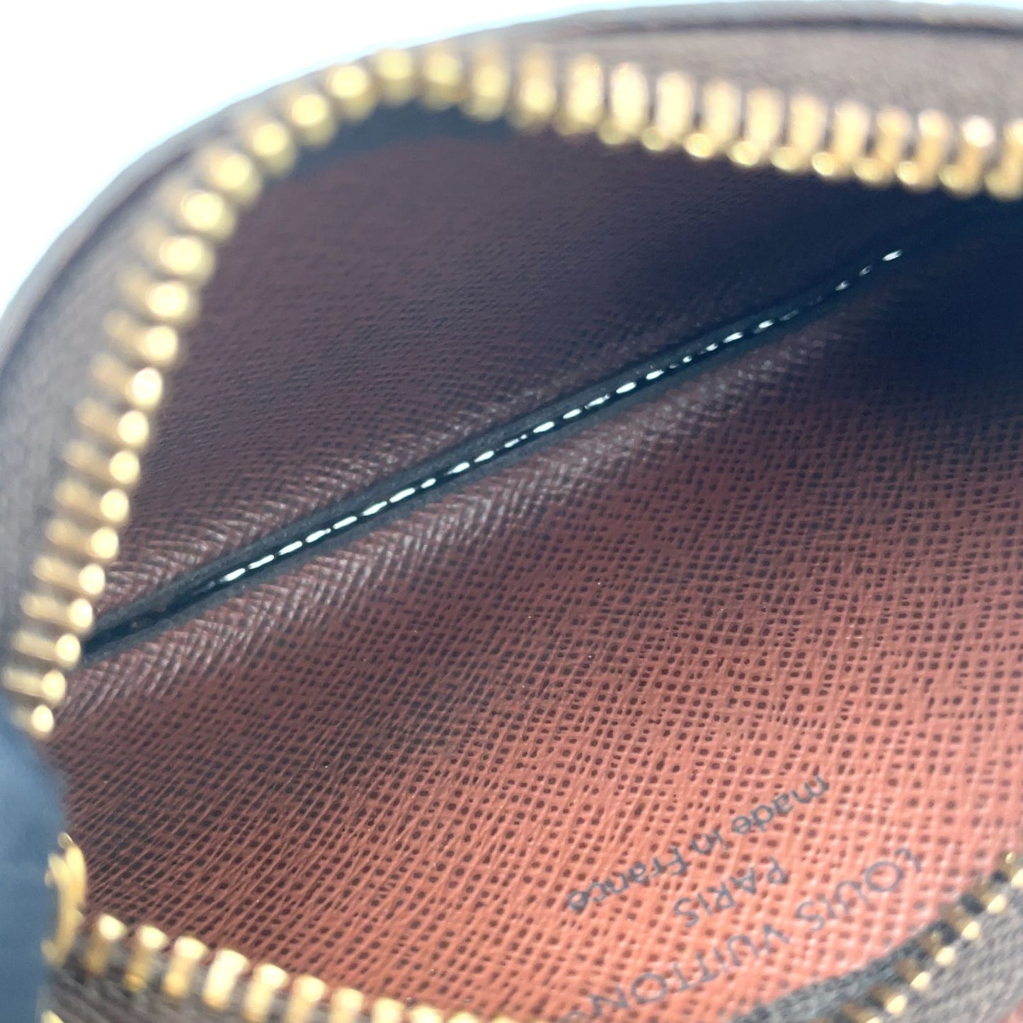 Louis Vuitton Pochette Cles Monogram Brown Coin Case Gold — view 5